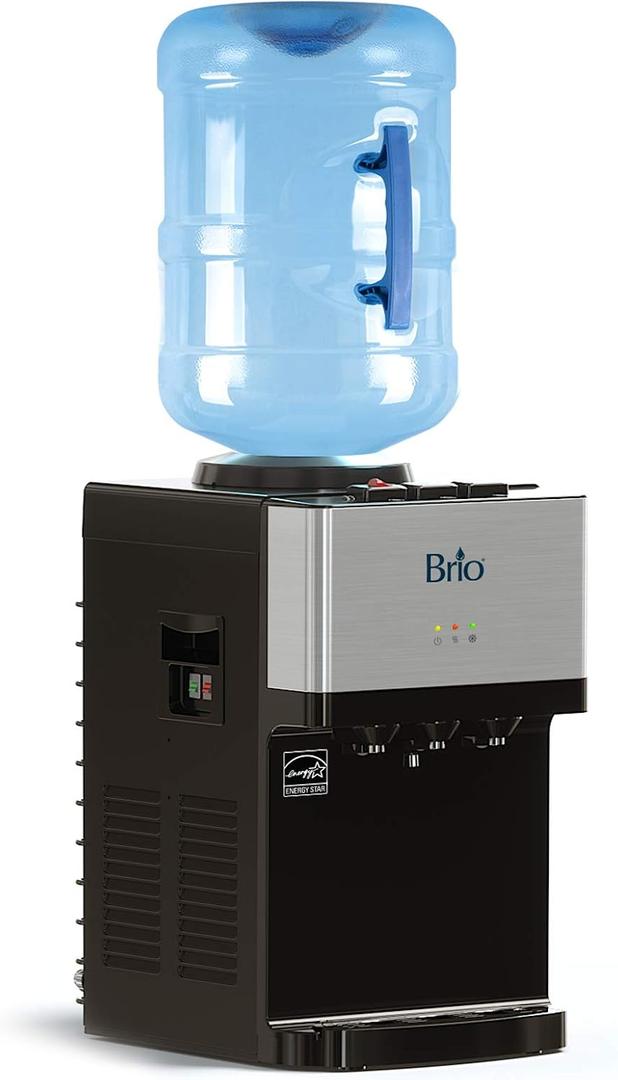 Brio Limited Edition Top Loading Countertop Water Cooler Dispenser with Hot Cold and Room Temperature Water. 