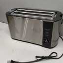 Elite Gourmet ECT-3100 4-Slice Long Slot Toaster | Extra Wide Slots for Bagels, Sourdough & Texas Toast | 6 Browning Settings | Reheat, Defrost & Cancel | Built-In Warming Rack | Stainless Steel