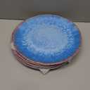 Melamine Dinner Plate Plastic Bread Butter Plates Set of 6 Pcs 11 inch Lightweight Shatter Proof Chip Resistant Dishwasher Safe Not Microware Not Oven(Light Blue)