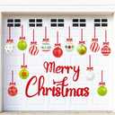 32PCS Christmas Garage Door Decorations Magnets - Merry Xmas Ball Holiday Refrigerator Fridge Kitchen Decor(Red, Green)