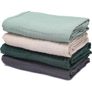CottCare Baby Muslin Swaddle Blankets for Boys and Girls, 4-Pack Breathable and Skin-Friendly, Wrap Soft Silky Cotton Muslin Swaddle Blankets