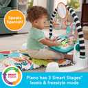 Fisher-Price Baby Activity Mat Glow & Grow Kick & Play Piano Gym, Spanish Language Version, Blue Musical Learning Toy for Ages 0+ Months
