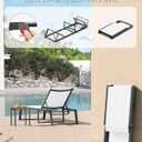Aluminum Chaise Lounge Chair Outdoor, Foldable& No Assembly Patio Pool Lounge Chairs 5-Position Recliner for Outside, Fully Grounded Legs Sun Lounger for Poolside, Bright White, 1 Pack