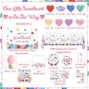 280Pcs Little Sweetheart is On The Way Baby Shower Decorations Valentines Day Decor with Plates Napkins Cups Tablecloth Banner Backdrop Balloon Arch Box Cake Topper for Baby Shower Party