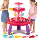VROGTIK Water Table for Toddlers with Fishing Game Set 3-Tier Kids Sand Water Table Sensory Outdoor Toys for Kids Ages 4-8 Summer Beach Outside Backyard Toys for Girls& Boys Age 3 4 5 6 7 8 9