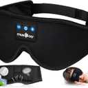 MUSICOZY Sleep Headphones, Bluetooth 5.4 Sleep Mask Headband Headphones Sleeping Eye Mask, Wireless Music Earbuds Earphones with HD Stereo Speakers for Side Sleepers, Cool Gadgets Unique Gift (Black)