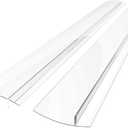 Lindas Essentials Silicone Stove Gap Covers (2 Pack), Heat Resistant Oven Gap Filler Seals Spaces Between Stovetop and Counter, Easy to Clean Stove Side Guard , 25 Inches, Clear