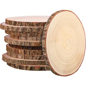 Tioncy 10 Pack Large Wood Slices for Centerpieces Unfinished Rounds Wood Slabs for Tables Decor Natural Wooden Circle for DIY Crafts Rustic Wedding Centerpiece Decor (9-10 Inch)