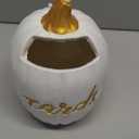 Leinuosen 6 x 8 Inches Thanksgiving Pumpkin Wedding Decoration White Pumpkin Elegant Wedding Card Box Gold Resin Gift Card Box Holder for Friendsgiving Party Reception Birthday Baby Shower Decoration