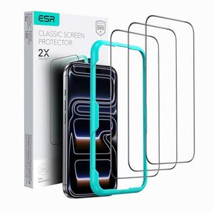 ESR 3 Pack for iPhone 17 Pro Max Screen Protector, [9H Hardness] [Military Grade Shatterproof] Full Coverage Tempered Glass Film with Easy Installation Tool, HD Clear, Scratch Resistant