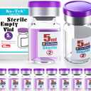 Ks-Tek Sterile Empty Vials with Self Healing Injection Port,with Flip Off Aluminum Cap,Sterile Package (5ml,10)