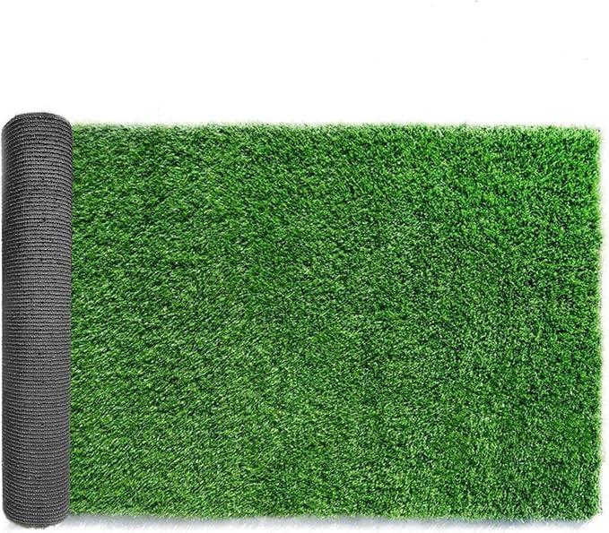 Synthetic Artificial Grass Turf Customized Sizes Decorations for Fence Drainage Holes & Rubber Backing, Indoor Outdoor Faux Grass Astro Rug Carpet Backdrop for Garden Backyard Patio Balcony 20" x 40"
