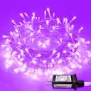 JMEXSUSS Purple Christmas Lights Indoor Outdoor Clear Wire, 66ft 200 LED Purple Lights for Christmas Tree, 8 Modes Deep-Violet String Lights Plug in for Christmas Bedroom Garden Party Xmas Decorations
