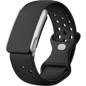 omee Silicone Sport Band Compatible with Whoop 5.0 Band Strap Men Women, Breathable Sport Adjustable Waterproof Replacement Wristbands Straps for Whoop 5.0 Silicone Bands (Black)