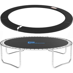 Trampoline Pad 12ft Trampoline Replacement Safety Pad, Waterproof and Tear-Resistant Safety Spring Cover Round Frame Pad, Trampoline Pad Replacement (Black)