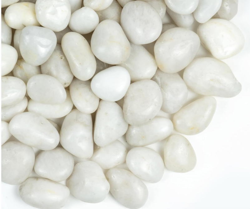 White Pebbles for Indoor Plants, 1-2Inch Natural River Rocks for Aquarium, High Polished Decorative Stones for Vase Filler Fish Tank Landscaping Garden