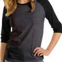 3/4 Sleeve Tops for Women - Casual Fashion Blouse Baseball Style Tees Three Quarter Raglan Shirt Women
