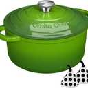 Umite Chef 5QT Enameled Cast Iron Dutch Oven Pot with Lid, Heavy-Duty, Cookware for Bread Baking, Braising, Stews, Roasting, Wedding Registry Ideas & Gifts(Green)