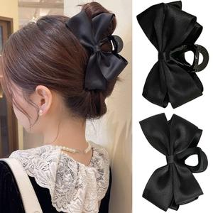 Premium Hair Clips for Women: Bow-knot Claw Clips for Thick and Thin Hair, Big Non-slip Bow Clips in Black