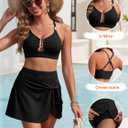 ANRABESS Womens Bikini Sets Two Piece Swim Skirt High Waisted Swimsuits Tummy Control U-Wire Bathing Suit 2026 Beach Swimwear (Black, L)