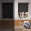 MYshade Cordless Blackout Roller Shades for Windows with Valance, Thermal Insulated UV Blocking Fabric, Cordless Window Blinds for Bedroom & Living Room, Easy Install, 23" W x 72" H, Black