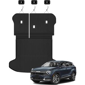 Auxko All Weather Cargo Mat with Backrest Mat Fit for Kia Sportage 2023-2025 2026 TPE Accessoris All Season Guard Odorless Anti-Slip Black