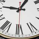 Bernhard Products Extra Large Wall Clock, 18 Inch, Dark Brown, Quartz Silent, Battery Operated, Non-Ticking, Decorative Roman Numeral, Stylish Clock, Accurate Timekeeping