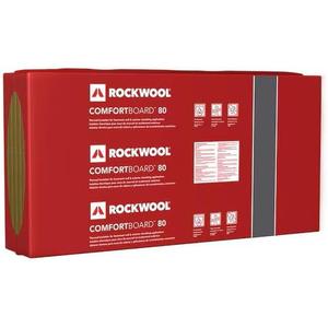 Rockwool RXCB11224, ComfortBoard 80 R-6.3 Rigid Stone Wool Insulation Board, 1.5" x 24" x 48", Covers 48 sq. feet, Fire Resistant Rockwool RXCB11224, ComfortBoard 80 R-6.3 Rigid Stone Wool Insulation Board, 1.5" x 24" x 48", Covers 48 sq. feet, Fire Resistant