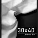 Picrit 30x40 Poster Frame, Black Engineered Wood Picture Frame for Horizontal or Vertical Wall Mounting and Displaying Artwork Photos, 1 Pack