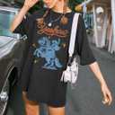 Western Shirts for Women Cowgirl Shirts Vintage Oversized Cowboy Graphic Tee Country Concert Short Sleeve Top (Gray, M)