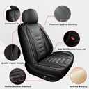FREESOO Universal Front Seat Covers Leather Airbag Compatible Black Grey
