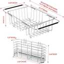 Fanbsy Small Dish Drainer Rack in Sink Adjustable, Expandable Stainless Steel Metal Dish Drying Rack Organizer with Stainless Steel Utensil Holder Over Inside Sink Counter, Rustproof(for 1-2 People)