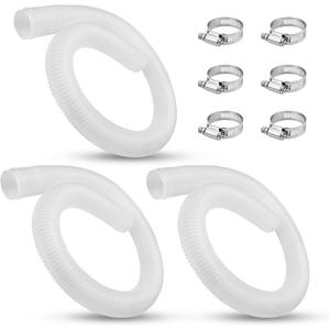 1-1/4 Inch x 3 Ft Pool Skimmer Filter Hose for Intex, Coleman & Summer Waves Above Ground Pool Skimmer, Pool Pump, Pool Filter, 1.25" Swimming Pool Return Suction Hose - 2 PCS