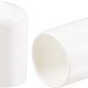 uxcell 50pcs Round Rubber End Caps 3/4"(19mm) White Vinyl Cover Screw Thread Protectors