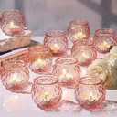 Amazon.com: DARJEN Pink Votive Candle Holders Set of 24- Round Glass Candle Holders Bulk for Flameless LED Tea Waxes, Romantic Candle Holder for Wedding & Home Table Decor, Various Parties : Home & Kitchen