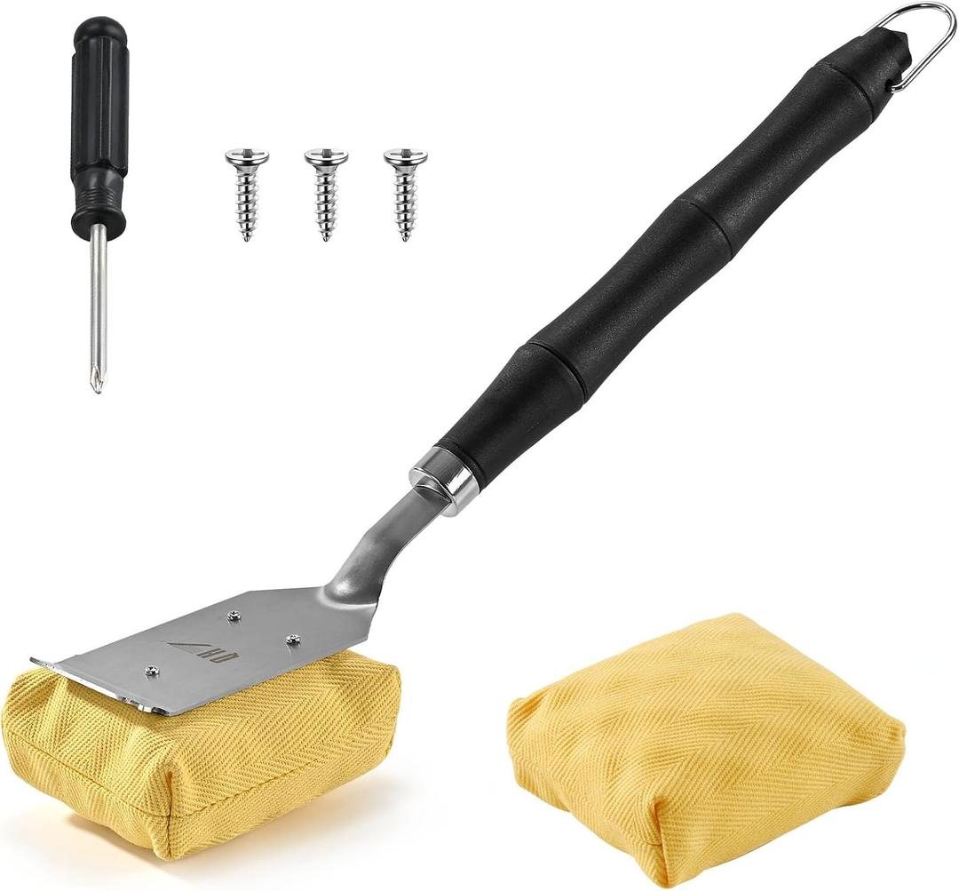 Bristle Free Steam Cleaning Grill Brush,1 Replaceable Head for Any Grate Type - 17” Long Handle w/One-Fit-All Scraper - Stainless Steel, Ceramic, Enamel, and Griddle