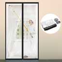 Amylove Zipper 38 x 83 Inch Dust Barrier Door Kit Construction Door Barrier 3 x 7 ft Reusable Plastic Curtain Cover Containment Standard Doorway Temporary Wall Screen Sheeting for Bathroom Hallway (Black)