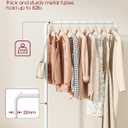 Sakugi Clothes Rack - Clothing Rack with Storage Mesh Shelf & Casters, Heavy-Duty Metal Clothing Rack for Hanging Clothes, Dresses, Coats, Large Load Capacity, Easy Assembly, White, 28.0"x16.9"x59.0"