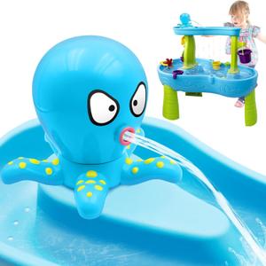 Water Table Pump, Octopus Rechargeable Battery Powered Water Pump for Kids 3 Hours Non-Stop Fun Water Play Table Accessories Outdoor Summer Water Toys for Toddlers Backyard Beach Blue
