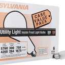 Sylvania Incandescent PS30 Utility Light Bulb, 300W, 5760 Lumens, 2850K, Frosted, Medium Base, 130 Volt, Commercial Value Pack - 6 Pack (15738)