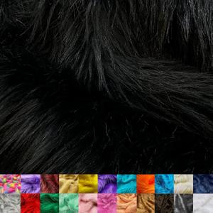 Ice Fabrics Faux Fur Fabric by The Yard - 60 Inches Wide Super Soft and Fluffy Shaggy Mohair Fur Fabric for Costumes, Apparel, Rugs, Pillows, Decorations and More - Black - Half Yard