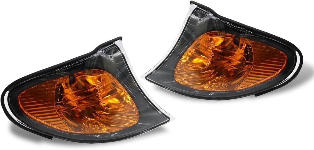 Nakkaa Pair Turn Signal Corner Light Compatible with E46 3 Series 325i 325Xi 330i 330Xi 2002-2005 Amber Front Parking Signal Corner Lamp Left Right 63137165859 63137165860
