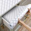 Shelf and Drawer Liner for Kitchen Cabinets Non-Adhesive, Strong Grip Non-Slip Thickened Cabinet Liners for Shelves, Waterproof Mats for Dresser Cupboard, White/Gray, 23 in x 10 Feet