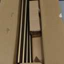 Warm Gold Curtain Rods for Windows 48 to 84 Inches Adjustable Length Heavy Duty 1" Diameter Brass Window Curtain Rod with Solid Metal Finials for Outdoor Farmhouse Bedroom Kitchen Living Room