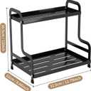 Bokelai 2 Tier Coffee Bar Organizer and Accessories Storage Countertop Shelf for Kitchen Coffee Station Organizer Mug Holder Coffee Condiment Storage Rack Black