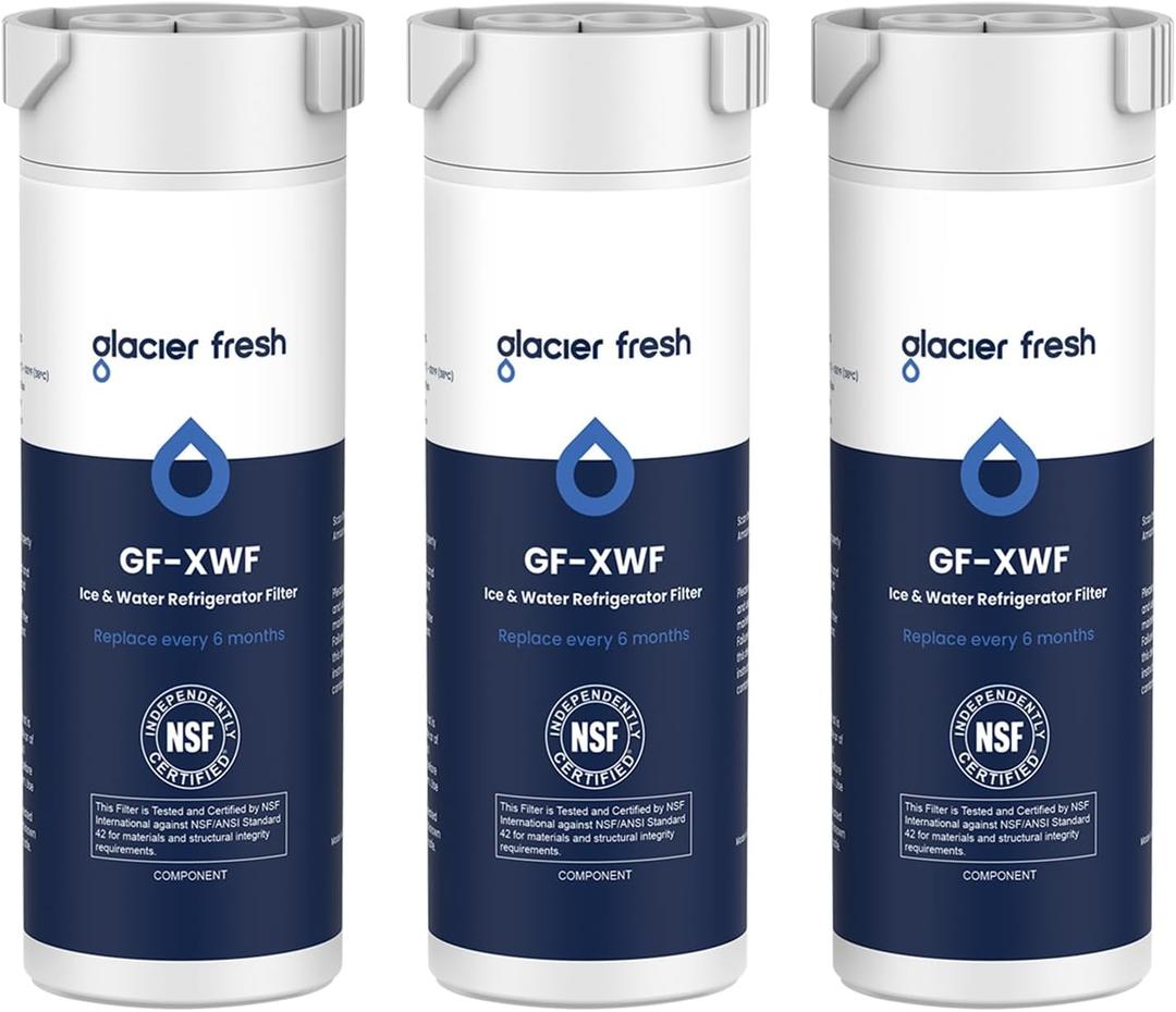 GLACIER FRESH XWF Replacement for GE XWF Refrigerator Water Filter (Not XWFE) (3 Count (Pack of 1))