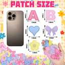 NICEVINYL Self-Adhesive Letter Patches for Bags: 78PCS Multicolor Varsity Letters Fabric Sticker for Hats - Cute Flower Star Heart Lightning Bows Stick on Patches for DIY Backpacks Shirts Gifts