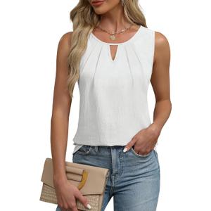 Blooming Jelly Womens Business Casual Tank Top Summer Sleeveless Outfits 2025 Spring Trendy Dressy Work Shirt (Large, White)