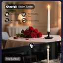 otnofok 10.5" Flameless Taper Candles, 6 Pack Battery Operated Plastic LED Candlesticks with Remote, 3D Flickering Flame for Wedding, Christmas Decor, White (Rechargeable Batteries Not Compatible) (Remote Control-3000K)