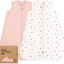 2-Pack Baby Sleep Sacks, Zipper Wearable Blanket - 0.5TOG Organic Cotton, Lightweight, Soft Cozy Infant Sleeping Sack 3-6 months,Easy to Wear Small Newborn Transition Swaddles Sleepsacks (Butterflies)